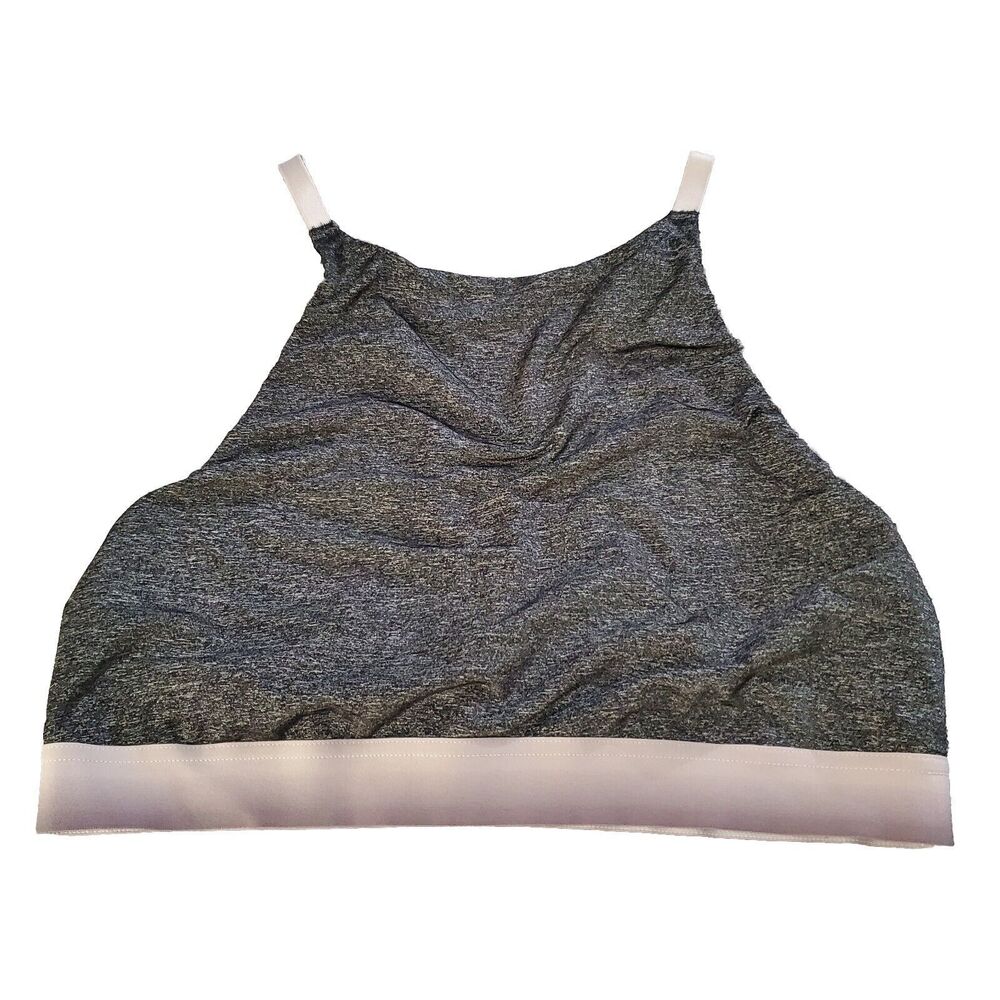 Victorias Secrets Gray Bralette Sports Bra Ombre Trim Criss-Cross Straps Large L